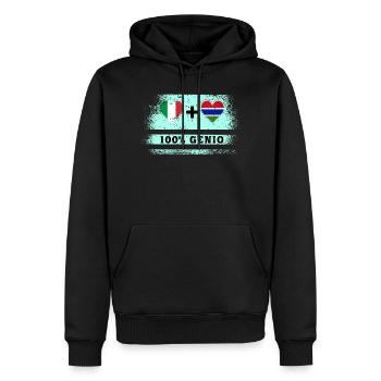 Italie et Gambie 100% drapeau de génie - Sweat à capuche Premium bio Homme - noir - Devant - Nico (187cm)