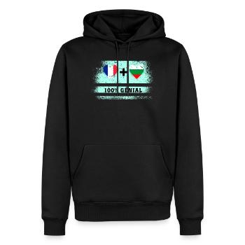 France et Bulgarie Drapeau 100% génial - Sweat à capuche Premium bio Homme - noir - Devant - Nico (187cm)