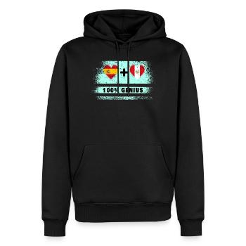 Spanien und Peru Flagge 100% genial - Männer Premium Bio Hoodie - Schwarz - Vorne - Nico (187cm)