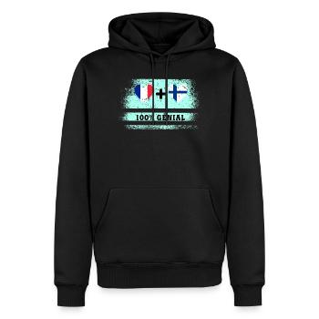 Flag France and Europe 100% awesome - Men’s Premium Organic Hoodie - black - Front - Nico (187cm)