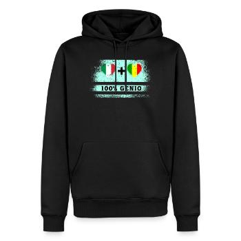 Italie et Mali 100% drapeau de génie - Sweat à capuche Premium bio Homme - noir - Devant - Nico (187cm)