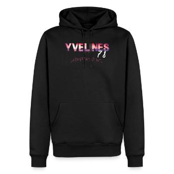 Neon-Skyline Sonnenuntergang Yvelines 78 - Männer Premium Bio Hoodie - Schwarz - Vorne - Nico (187cm)