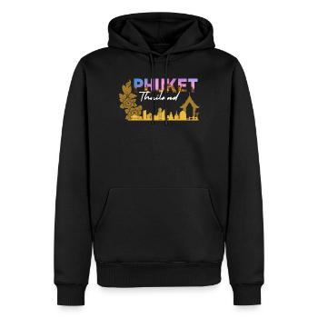 Phuket, Thailands Sonnenuntergangsskyline - Männer Premium Bio Hoodie - Schwarz - Vorne - Nico (187cm)