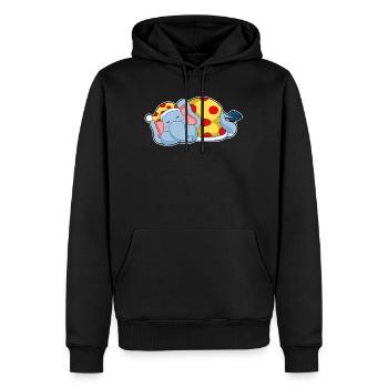 Pyjama de couchage éléphant - Sweat à capuche Premium bio Homme - noir - Devant - Nico (187cm)