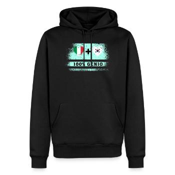 Italien und Südkorea 100% brillante Flagge - Männer Premium Bio Hoodie - Schwarz - Vorne - Nico (187cm)