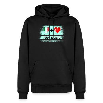 Italie et Turquie 100% drapeau de génie - Sweat à capuche Premium bio Homme - noir - Devant - Nico (187cm)