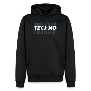 Techno Design Probe, für DJ EDM Techno House - Männer Premium Bio Hoodie - Schwarz - Vorne - Nico (187cm)