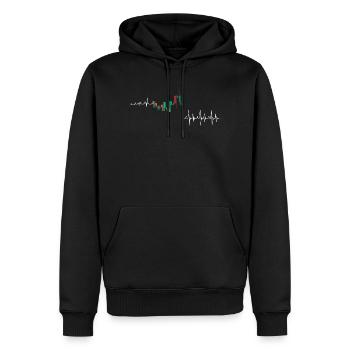 Cadence néon pulsée - Sweat à capuche Premium bio Homme - noir - Devant - Nico (187cm)