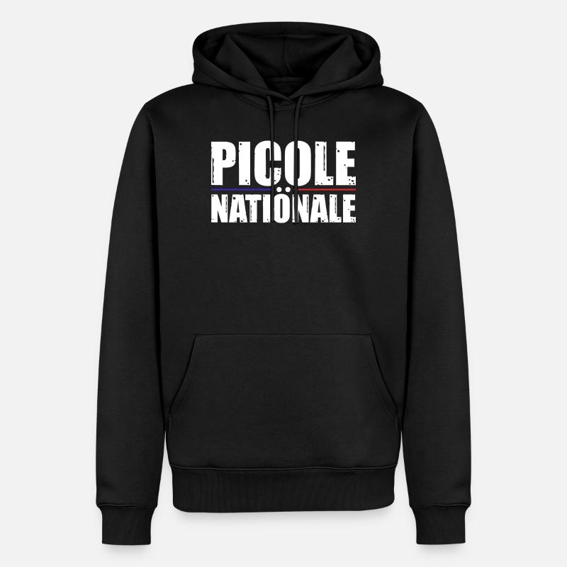 Picole Nationale - Sweat à capuche Premium bio Homme - noir