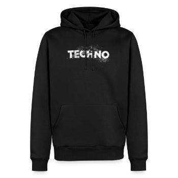 Techno art design music to raver, EDM festival - Men’s Premium Organic Hoodie - black - Front - Nico (187cm)