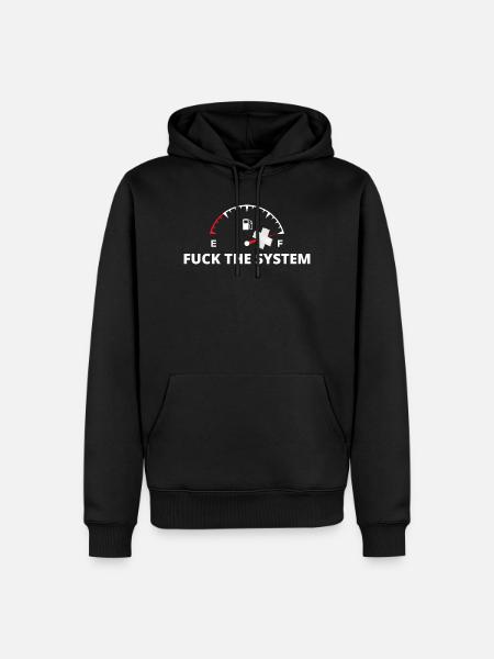Rebel Gauge Anti-System Print - Men’s Premium Organic Hoodie - black