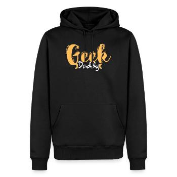 Geek Daddy Icon Tee - Männer Premium Bio Hoodie - Schwarz - Vorne - Nico (187cm)