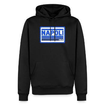 Napoli Schriftzug Blau Italia - Männer Premium Bio Hoodie - Schwarz - Vorne - Nico (187cm)