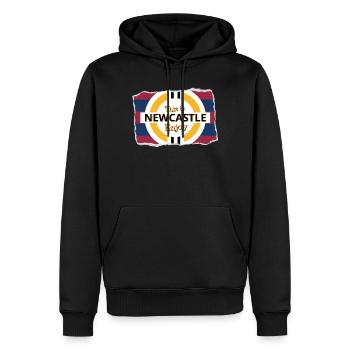 Blauer Roter Turm aus - Männer Premium Bio Hoodie - Schwarz - Vorne - Nico (187cm)