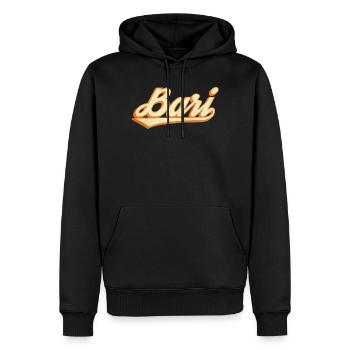 Lettrage Bari vintage - Sweat à capuche Premium bio Homme - noir - Devant - Nico (187cm)