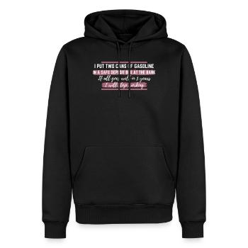 Satire de la banque de boîte à essence - Sweat à capuche Premium bio Homme - noir - Devant - Nico (187cm)
