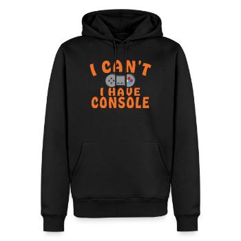 Kann keine Konsole haben - Männer Premium Bio Hoodie - Schwarz - Vorne - Nico (187cm)