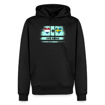 Drapeau 100% Genius de la Suède et des Pays-Bas - Sweat à capuche Premium bio Homme - noir - Devant - Nico (187cm)