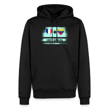 100% tolle Frankreich und Venezuela Flagge - Männer Premium Bio Hoodie - Schwarz - Vorne - Nico (187cm)