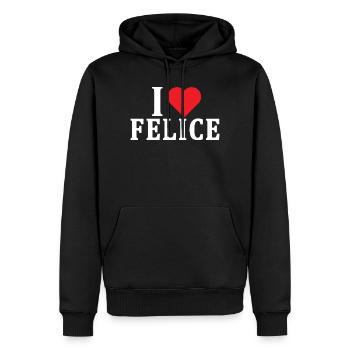 t-shirt I love Happy t-shirt gift idea - Men’s Premium Organic Hoodie - black - Front - Nico (187cm)