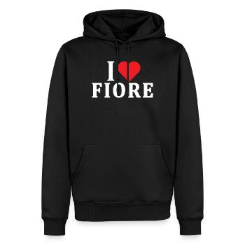 T-Shirt I love Flower T-Shirt Geschenkidee - Männer Premium Bio Hoodie - Schwarz - Vorne - Nico (187cm)