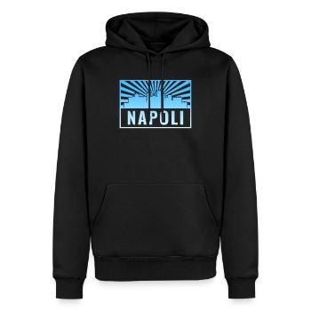 Napoli Skyline Sonnenstrahlen - Männer Premium Bio Hoodie - Schwarz - Vorne - Nico (187cm)