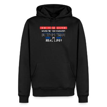 Die Wahl des Lebens und RPGs - Männer Premium Bio Hoodie - Schwarz - Vorne - Nico (187cm)