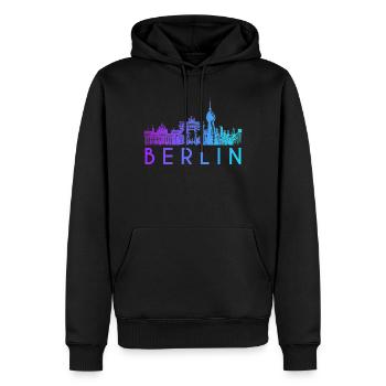 Horizon de Berlin - Sweat à capuche Premium bio Homme - noir - Devant - Nico (187cm)