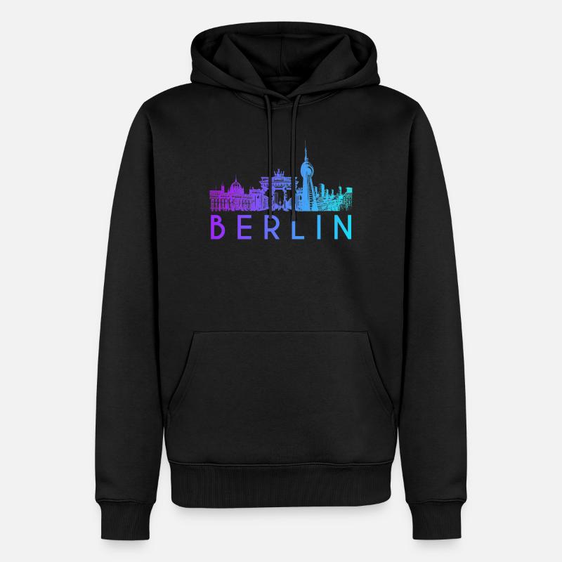 Horizon de Berlin - Sweat à capuche Premium bio Homme - noir