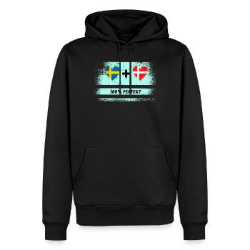 Danemark et Suède 100% Parfait / Cadeau - Sweat à capuche Premium bio Homme - noir - Devant - Nico (187cm)