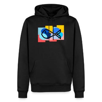 SARDINE. FISH. APRIL FOOL. EASTER. SEA - Men’s Premium Organic Hoodie - black - Front - Nico (187cm)