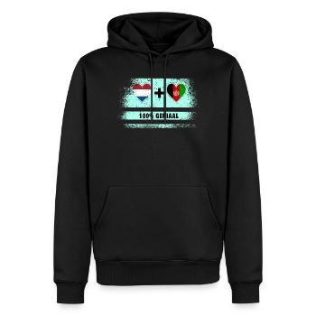 Afghanistan et Pays-Bas 100% Genius flag - Sweat à capuche Premium bio Homme - noir - Devant - Nico (187cm)