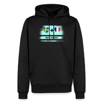 France et Suède 100% Parfait / Cadeau - Sweat à capuche Premium bio Homme - noir - Devant - Nico (187cm)
