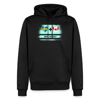 Canada & Suède 100% Parfait / Cadeau - Sweat à capuche Premium bio Homme - noir - Devant - Nico (187cm)