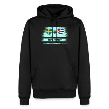 Cuba et Suède 100% parfait / cadeau - Sweat à capuche Premium bio Homme - noir - Devant - Nico (187cm)