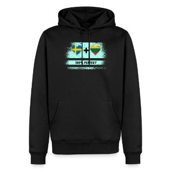 Lituanie et Suède 100 % parfait / cadeau - Sweat à capuche Premium bio Homme - noir - Devant - Nico (187cm)