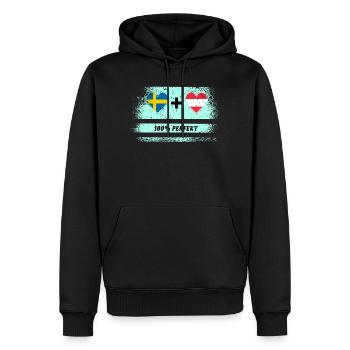 Autriche & Suède 100% parfait / cadeau - Sweat à capuche Premium bio Homme - noir - Devant - Nico (187cm)