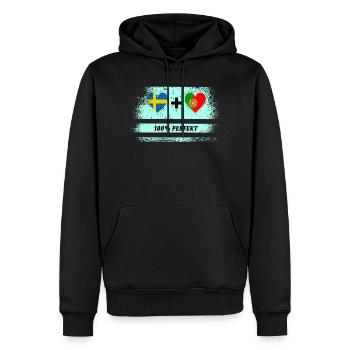Portugal et Suède 100 % parfait / Cadeau - Sweat à capuche Premium bio Homme - noir - Devant - Nico (187cm)