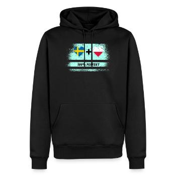 Pologne et Suède 100% parfait / cadeau - Sweat à capuche Premium bio Homme - noir - Devant - Nico (187cm)