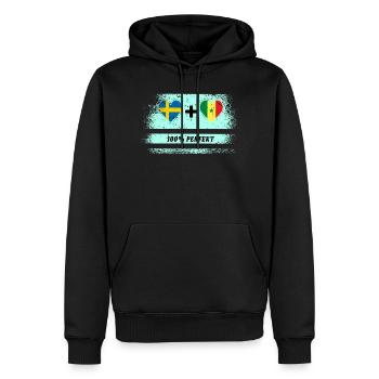 Sénégal et Suède 100 % Parfait / Cadeau - Sweat à capuche Premium bio Homme - noir - Devant - Nico (187cm)