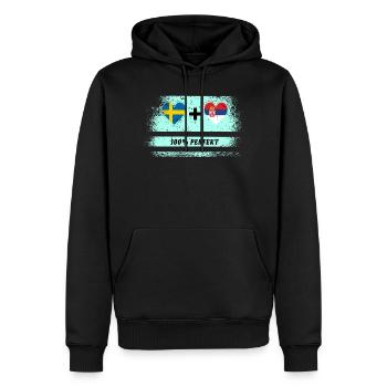Serbie et Suède 100% Parfait / Cadeau - Sweat à capuche Premium bio Homme - noir - Devant - Nico (187cm)