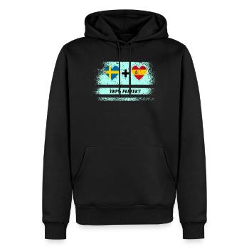 Espagne & Suède 100% Parfait / Cadeau - Sweat à capuche Premium bio Homme - noir - Devant - Nico (187cm)