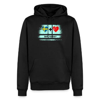 Turquie et Suède 100% Parfait / Cadeau - Sweat à capuche Premium bio Homme - noir - Devant - Nico (187cm)