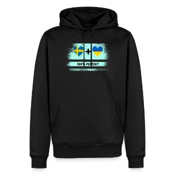 Ukraine und Schweden 100% perfekt / Geschenk - Männer Premium Bio Hoodie - Schwarz - Vorne - Nico (187cm)