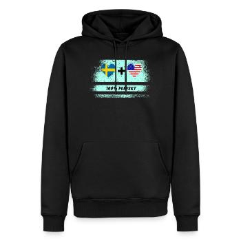 USA et Suède 100% parfait / cadeau - Sweat à capuche Premium bio Homme - noir - Devant - Nico (187cm)