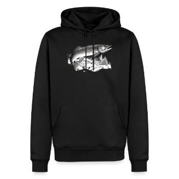Brochet - Sweat à capuche Premium bio Homme - noir - Devant - Nico (187cm)