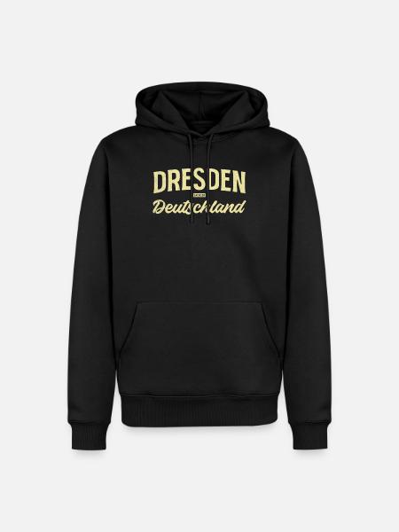 Dresden Retro Font Print - Men’s Premium Organic Hoodie - black