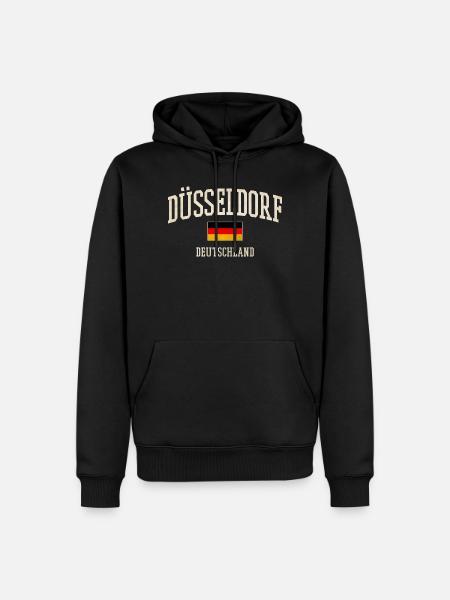 Drapeau de Düsseldorf - Sweat à capuche Premium bio Homme - noir
