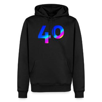 feiern, 40 blauer farbverlauf mit bunten Farben - Männer Premium Bio Hoodie - Schwarz - Vorne - Nico (187cm)