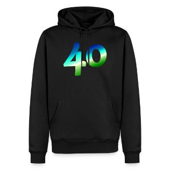 tolle apparel, 40 karibischer farbverlauf - Männer Premium Bio Hoodie - Schwarz - Vorne - Nico (187cm)